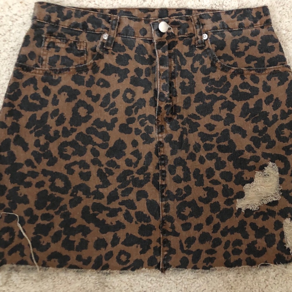 Leopard Print Mini Skirt